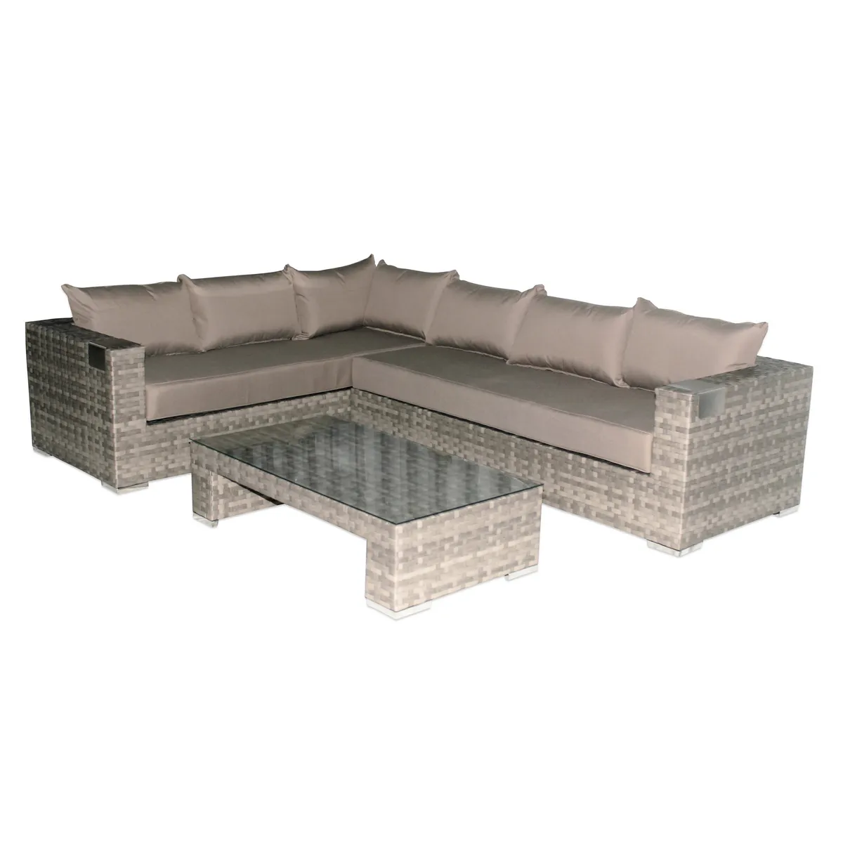 MUEBLES LA TERRAZA - Set Muebles de terraza en L Izquierda Gris