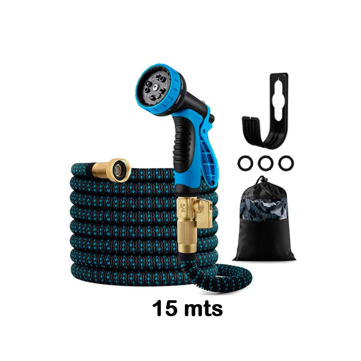 GENERICO - Manguera Retráctil Expandible 15 mts para Jardín más accesorios.