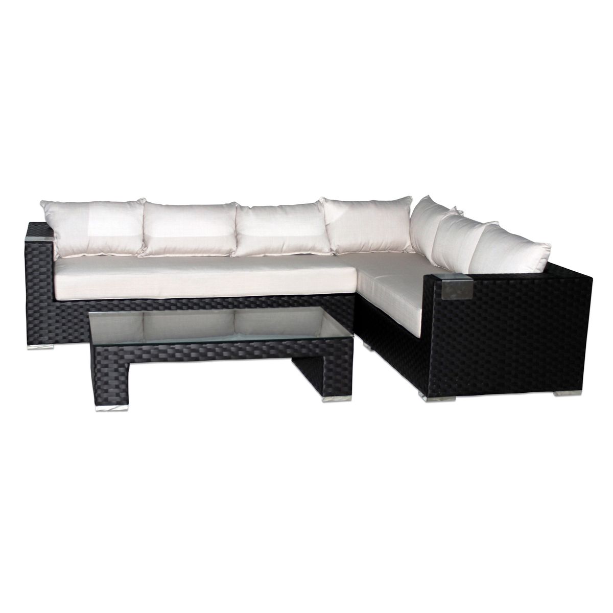 MUEBLES LA TERRAZA - Set Muebles de Terraza en L Derecha Chocolate