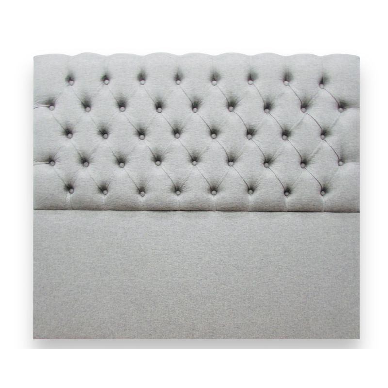 GENERICO - Respaldo para Cama 2 plazas Capitone Lino gris perla