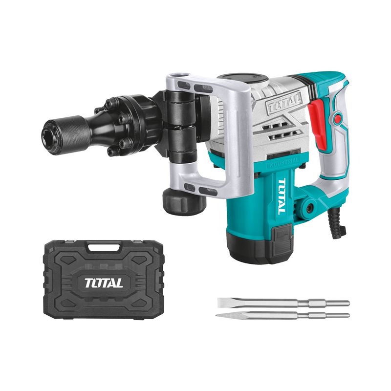 TOTAL TOOLS - Martillo Cincelador Industrial SDS Hex 20J 1300w Super + 7 Acc Total