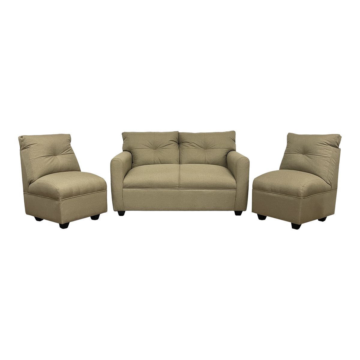 SOFAS HOME - JUEGO LIVING MATEO CHENILLE BEIGE PATA PLASTICA 2C1C1C