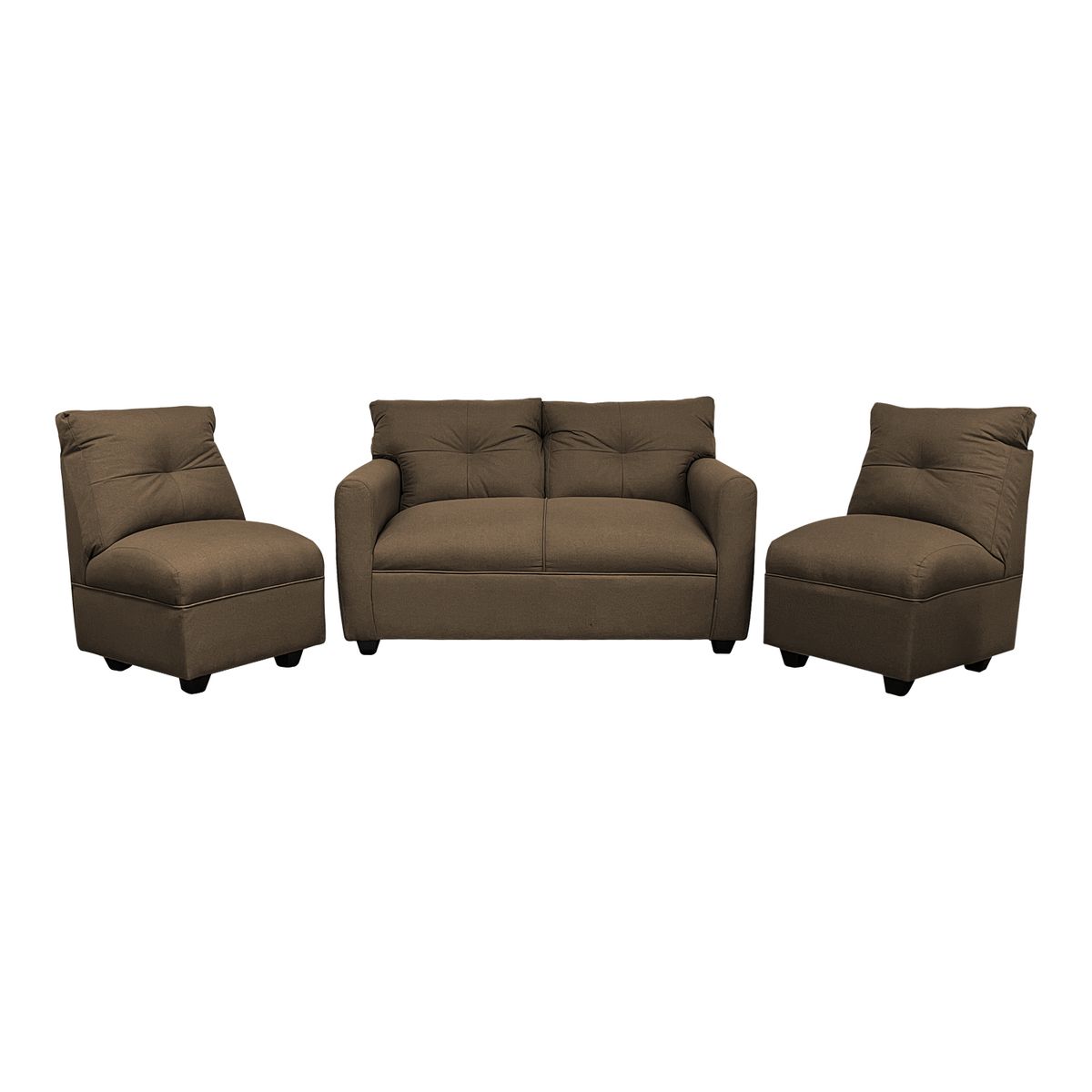 SOFAS HOME - JUEGO LIVING MATEO CHENILLE CAFE PATA PLASTICA 2C1C1C