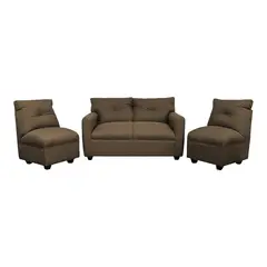SOFAS HOME - JUEGO LIVING MATEO CHENILLE CAFE PATA PLASTICA 2C1C1C
