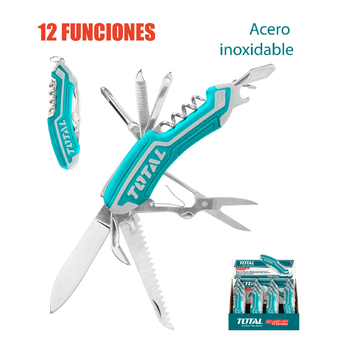 TOTAL TOOLS - Navaja multifunción 12 Funciones TOTAL