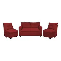 SOFAS HOME - JUEGO LIVING MATEO CHENILLE ROJO PATA PLASTICA 2C1C1C