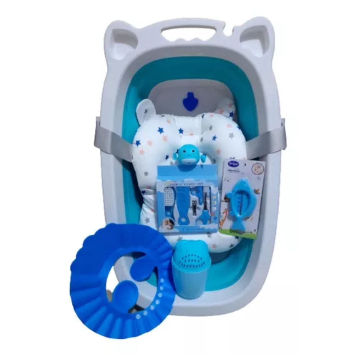 GENERICO - Bañera Plegable Para Bebé Con Cojín Hamaca estrellas.