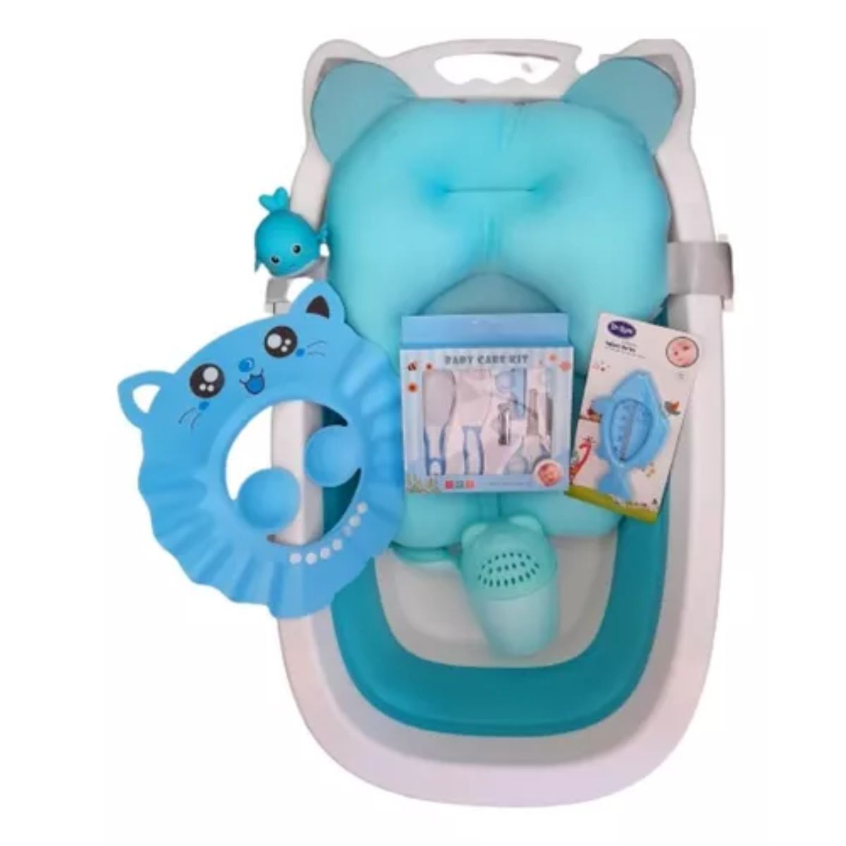 GENERICO - Bañera Plegable Para Bebé Con Cojin Hamaca Y Accesorios Liso