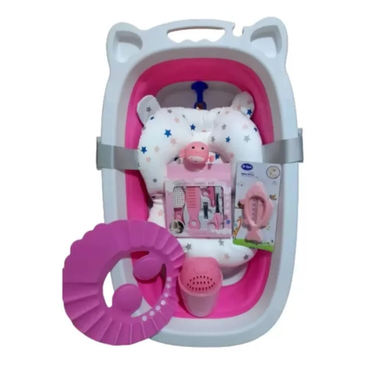 GENERICO - Bañera Plegable Para Bebé Con Cojín Hamaca estrellas