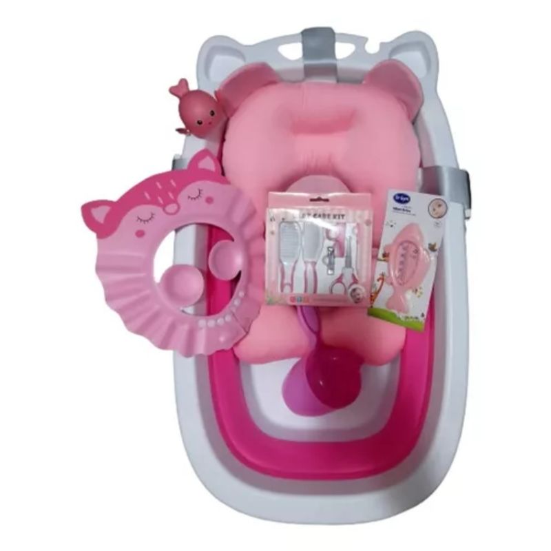 GENERICO - Bañera Plegable Para Bebé Con Cojín Hamaca Liso