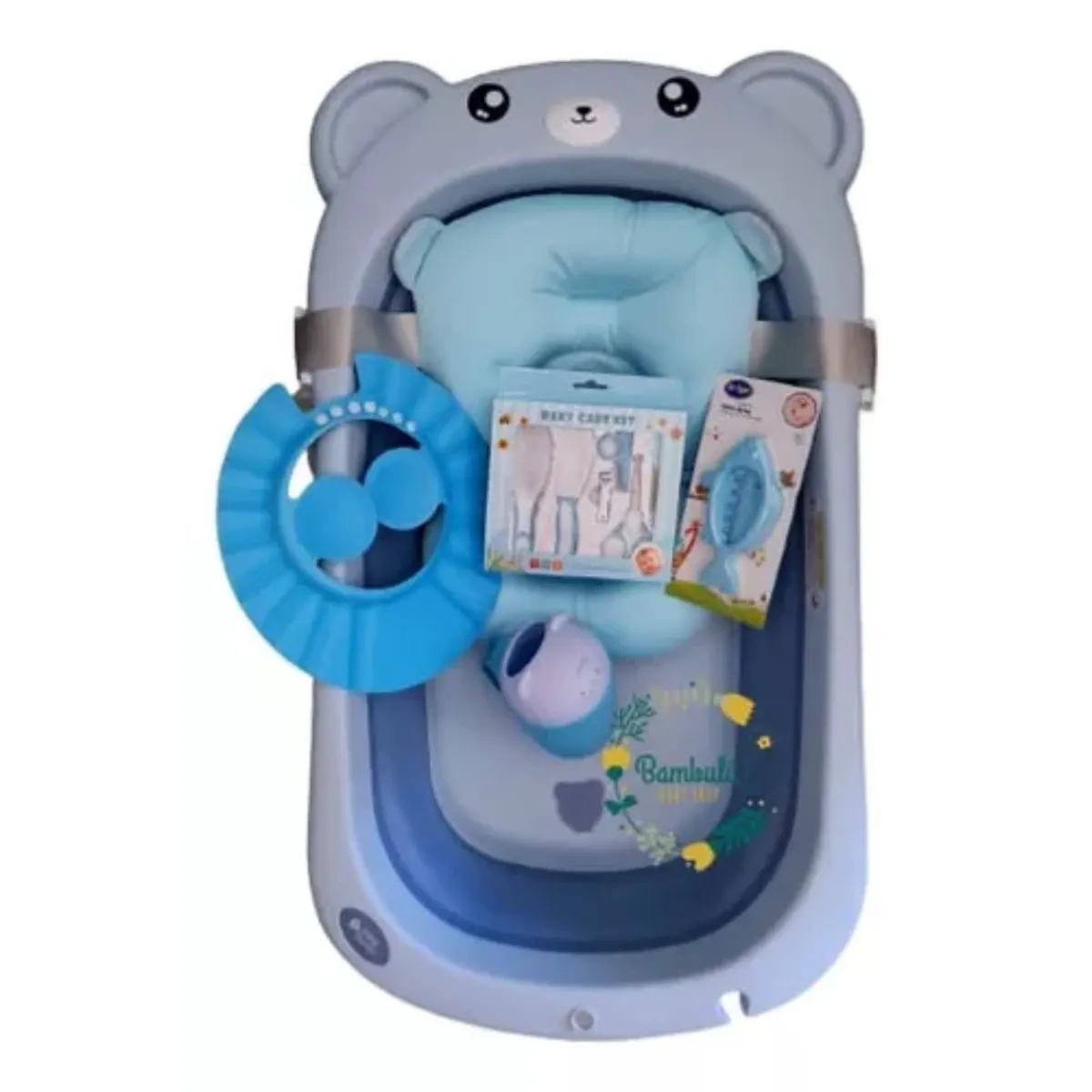 GENERICO - Bañera Plegable Para Bebé Con Cojin Hamaca Oso liso