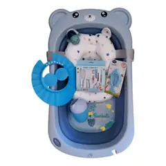 GENERICO - Bañera Plegable Para Bebé Con Cojin Hamaca Oso estrellas