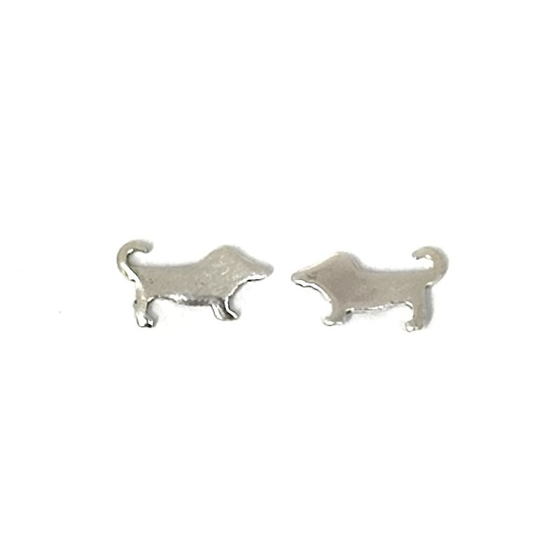 ANDREA COGGIOLA JOYAS - Aros Perro Cola Plano Plata Fina 925