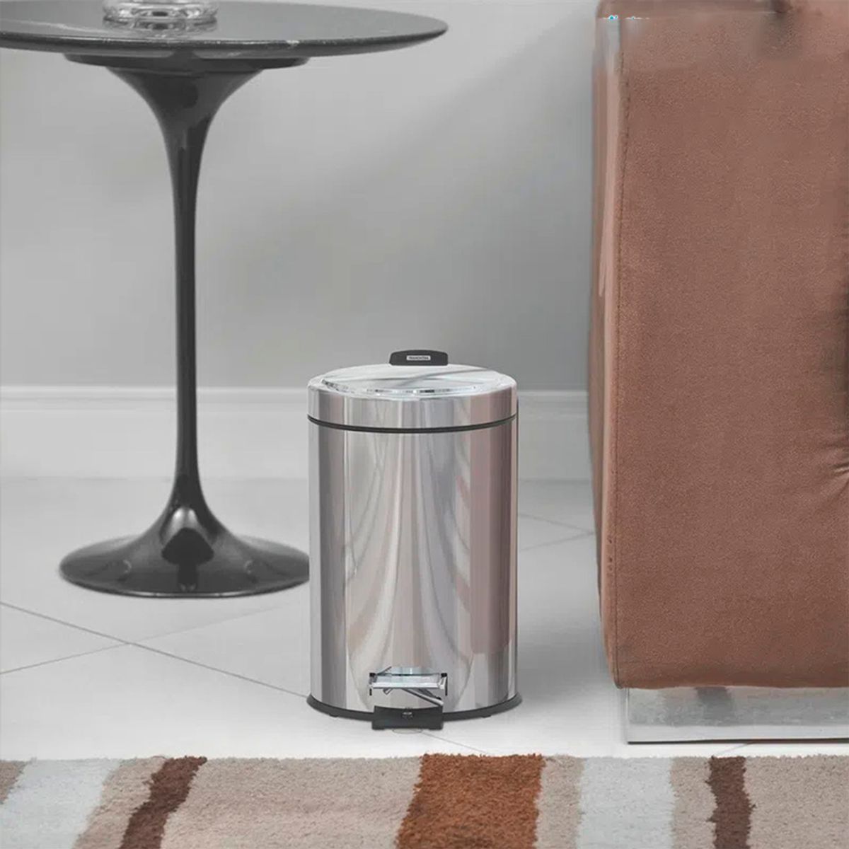 TRAMONTINA - Basurero Acero Inoxidable Stay Open 5 Lts Hailo