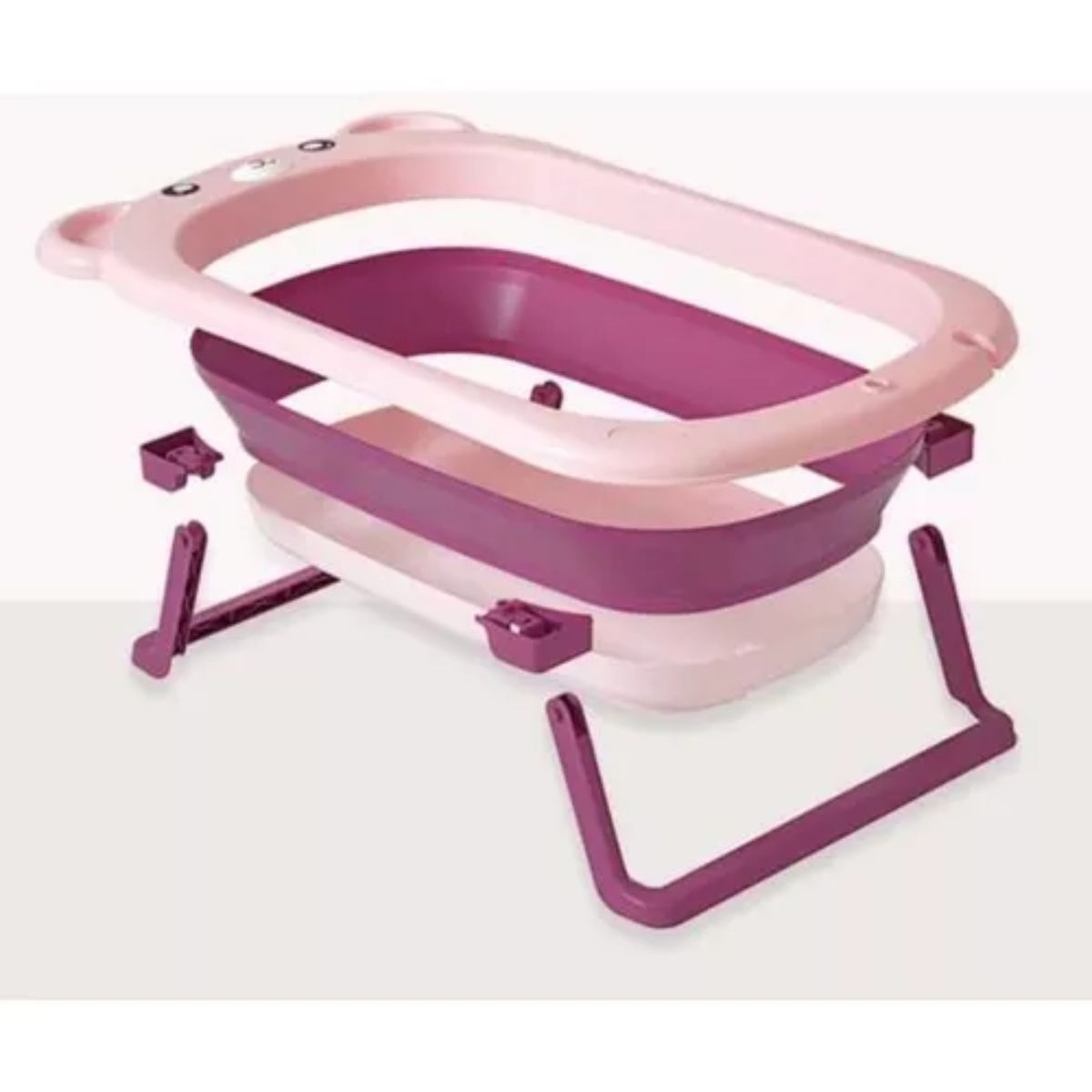 GENERICO - Bañera Plegable Para Bebé Con Cojin Hamaca Oso Liso