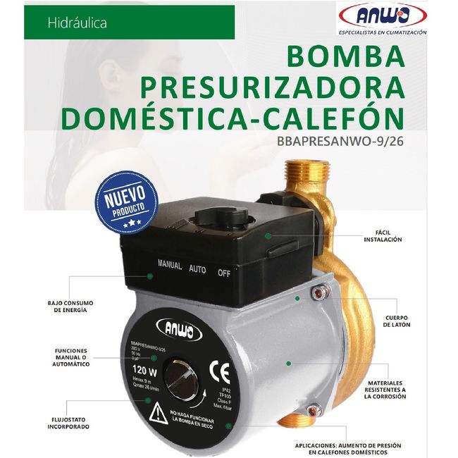 ANWO - Bomba presurizadora para calefones Anwo BBAPRESANWO-926