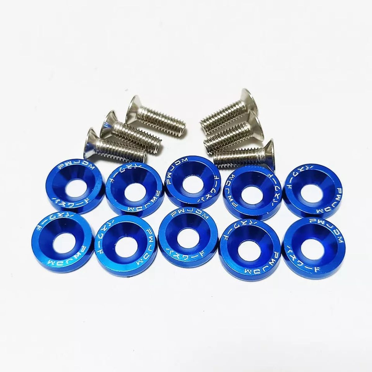 GENERICO - Set 10 tornillos con 10 arandelas hexagonales M6 aluminio