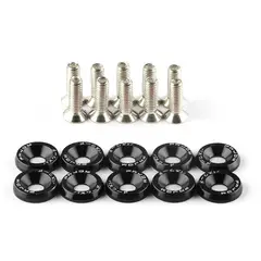 GENERICO - Set 10 tornillos con 10 arandelas hexagonales M6 aluminio