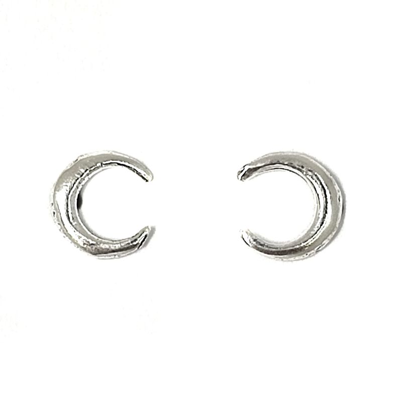ANDREA COGGIOLA JOYAS - Aros Mini Luna Plata Fina 925