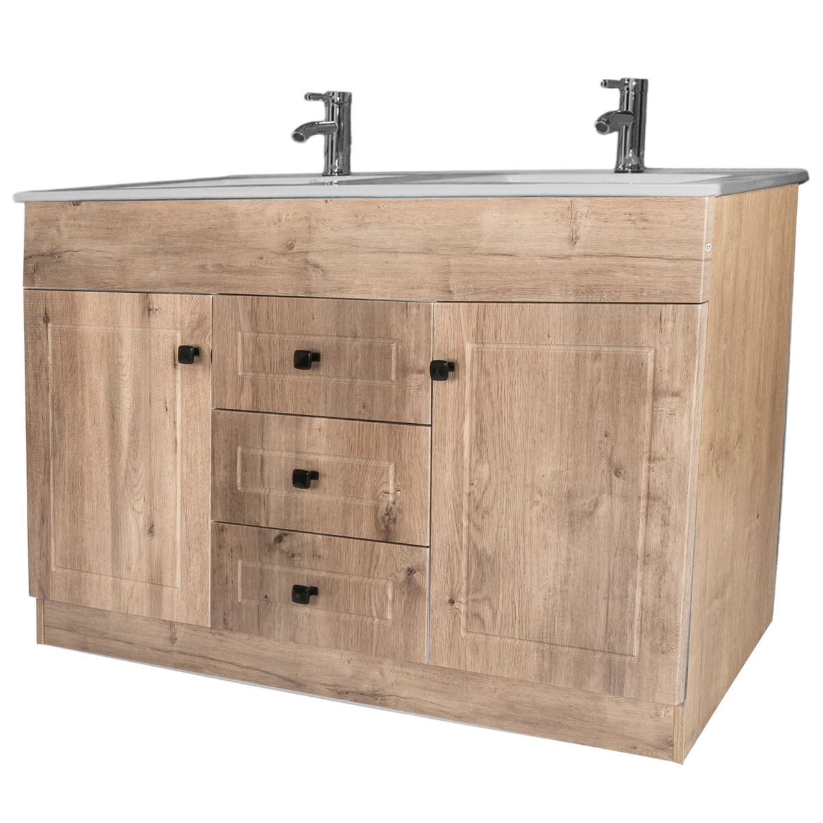 DOMSA - Kit Mueble Vanitorio Doble Domsa BD120PH-W P 120x47x80cm…