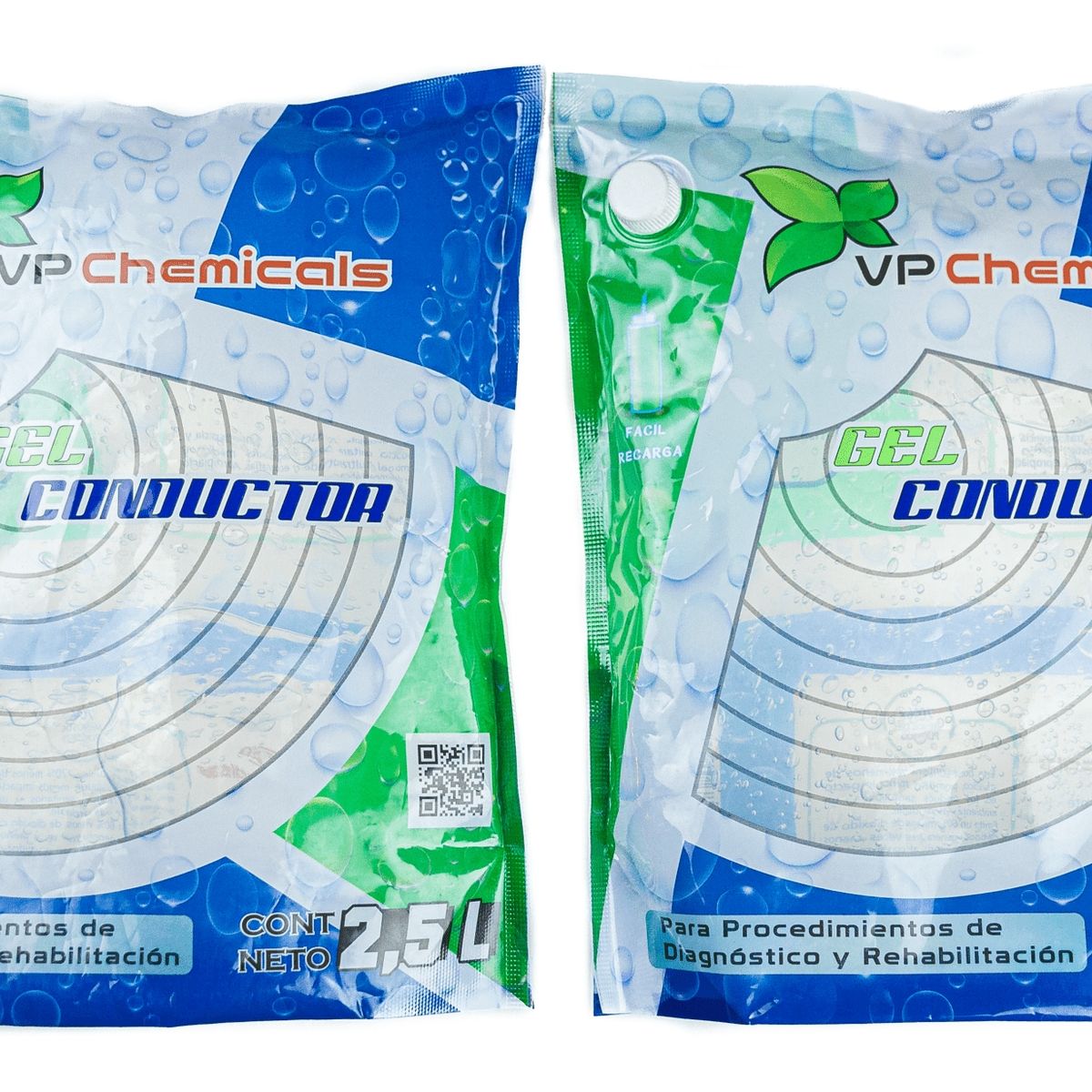 VP CHEMICALS - Gel Conductor Ultrasonido Incoloro Pack 2 Bolsas 2,5 Lts c/u