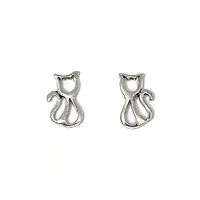 Aros Gato Calado Plata Fina 925