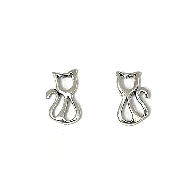 ANDREA COGGIOLA JOYAS - Aros Gato Calado Plata Fina 925
