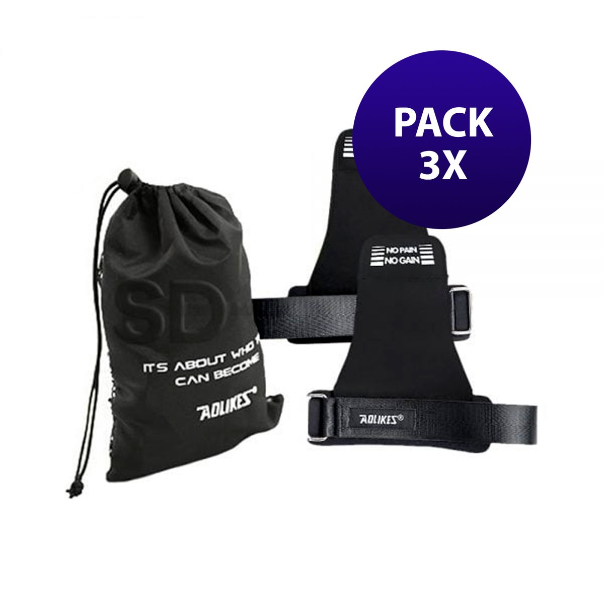 SDFIT - Pack 3x Calleras Aolikes crossfit no pain no gain