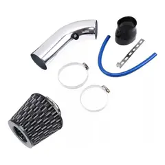 GENERICO - Kit De Inducción Corta + Filtro De Aire Auto CROMADO CROMADO