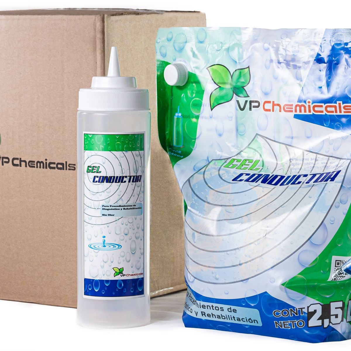 VP CHEMICALS - Gel Conductor Incoloro Bolsa 2,5 Lts + Dispensador