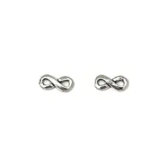 ANDREA COGGIOLA JOYAS - Aros Mini Infinito Plata Fina 925 Envejecida.-