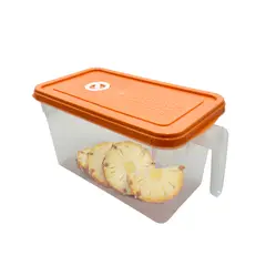 SANTU HOME & DECO - Organizador de Refrigerador con Tapa Apilable Grande 3 Litros