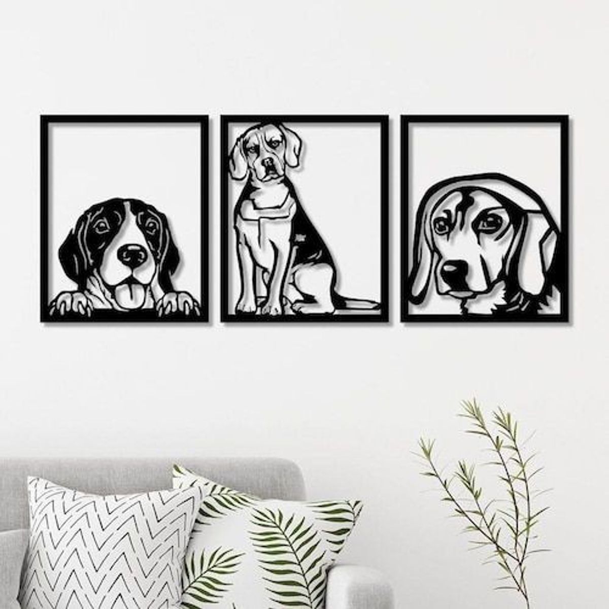 GENERICO - Cuadro Decorativo Artesanal  perro Beagle en madera Mdf