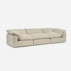 ROSEN - Sofá Modular Shanklin 2 Esquineros+1 Butaca Tela Beige