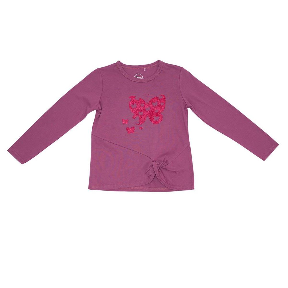 PILLIN - Polera M/L Glitter Algodón Invierno Niña Lila PILLIN