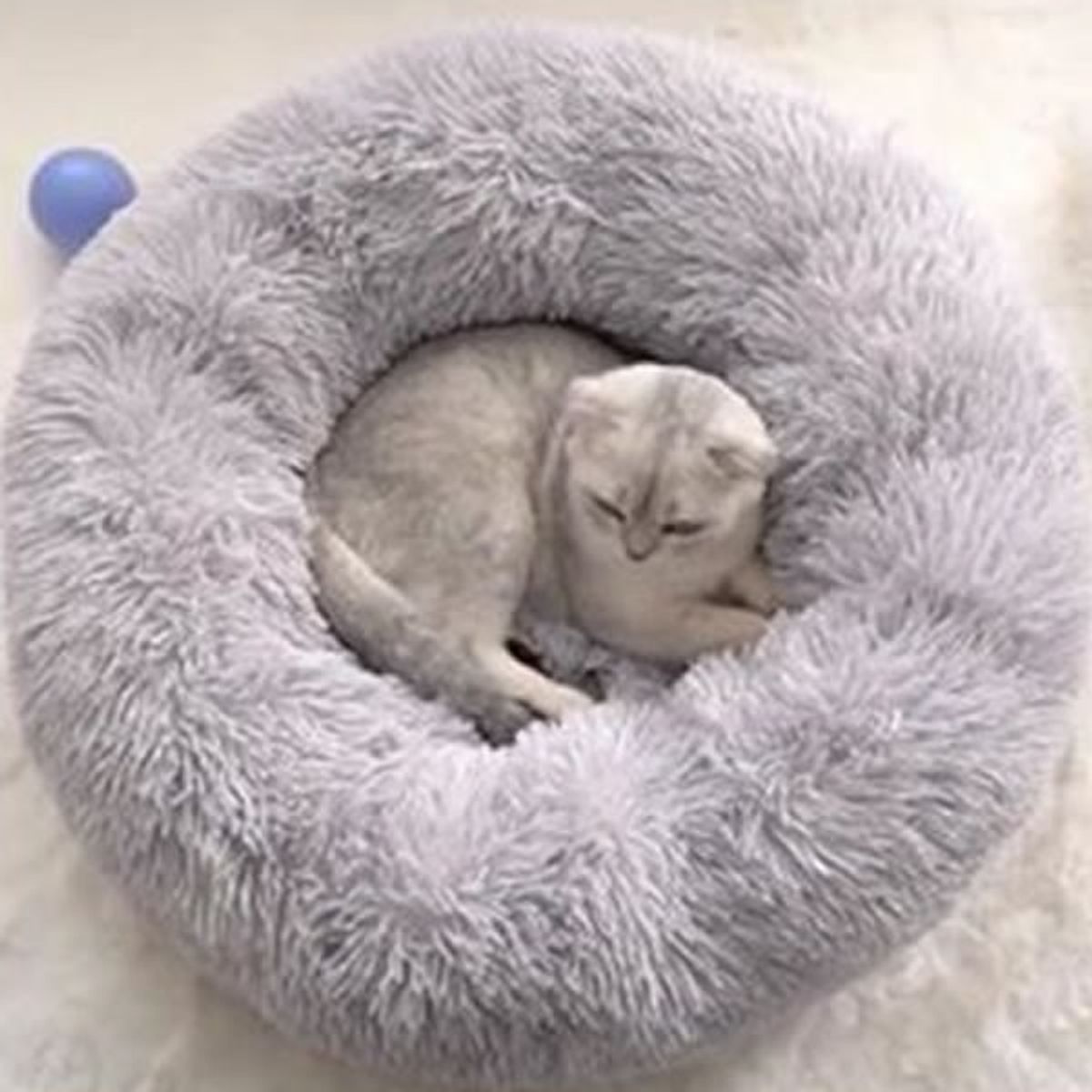 GENERICO - Cama tipo donut para mascotas pequeñas 50 cm gris oscuro
