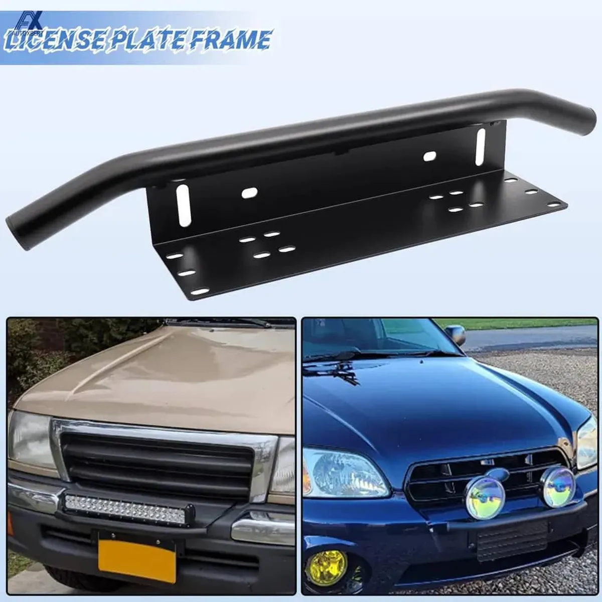 GENERICO - Porta patente de autos negro metálico con barra de defensa