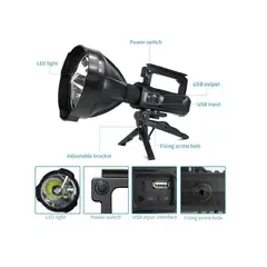 GENERICO - Linterna Multifuncional 4 Modos Camping Usb Soporte