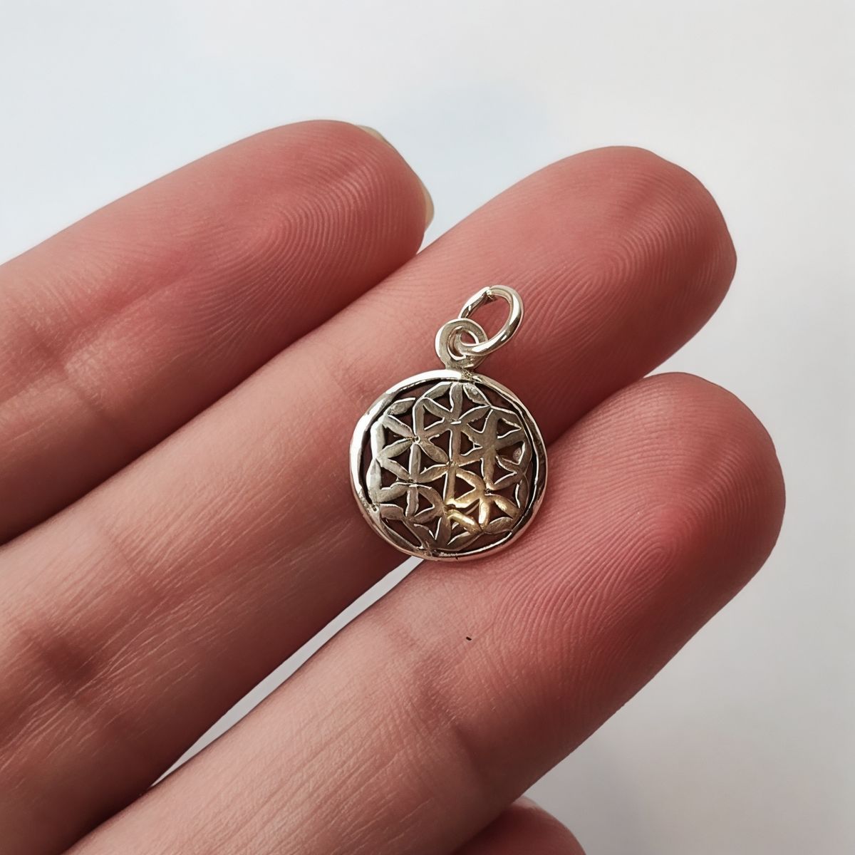 ANDREA COGGIOLA JOYAS - Colgante Flor De La Vida Mini Plata Fina 925