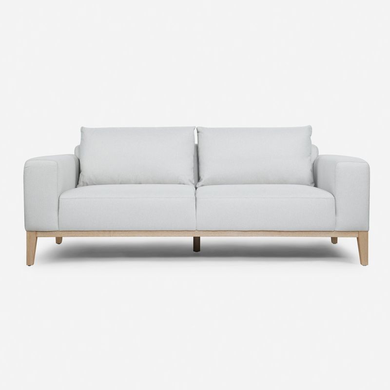 ROSEN - Sofá Rosen Bergen 3 Cuerpos Tela Gris Perla