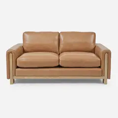 ROSEN - Sofá Berna 3 Cuerpos Cuero Miel