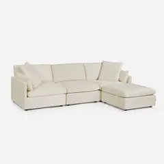 ROSEN - Sofá Seccional Georgia 4 piezas Tela Ivory