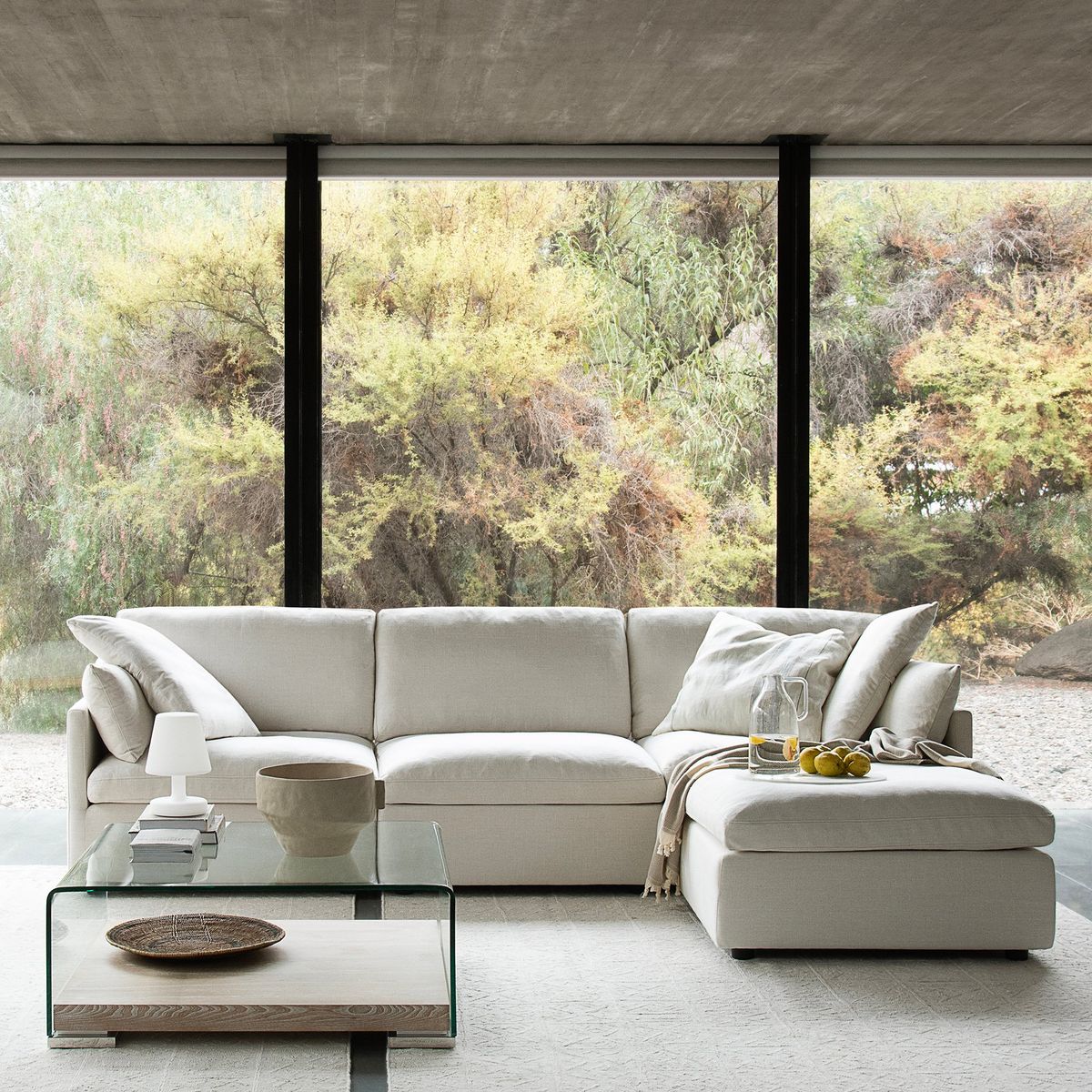 ROSEN - Sofá Seccional Rosen Georgia 4 piezas Tela Ivory