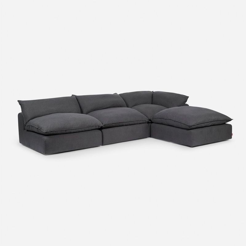 ROSEN - Sofá Seccional Rosen Shanklin 4 Piezas Derecho Tela Charcoal