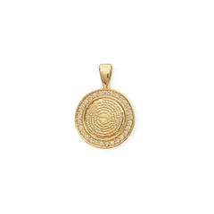 ANDREA COGGIOLA JOYAS - Colgante Padre Nuestro Circón Blanco Enchapado Oro 18K