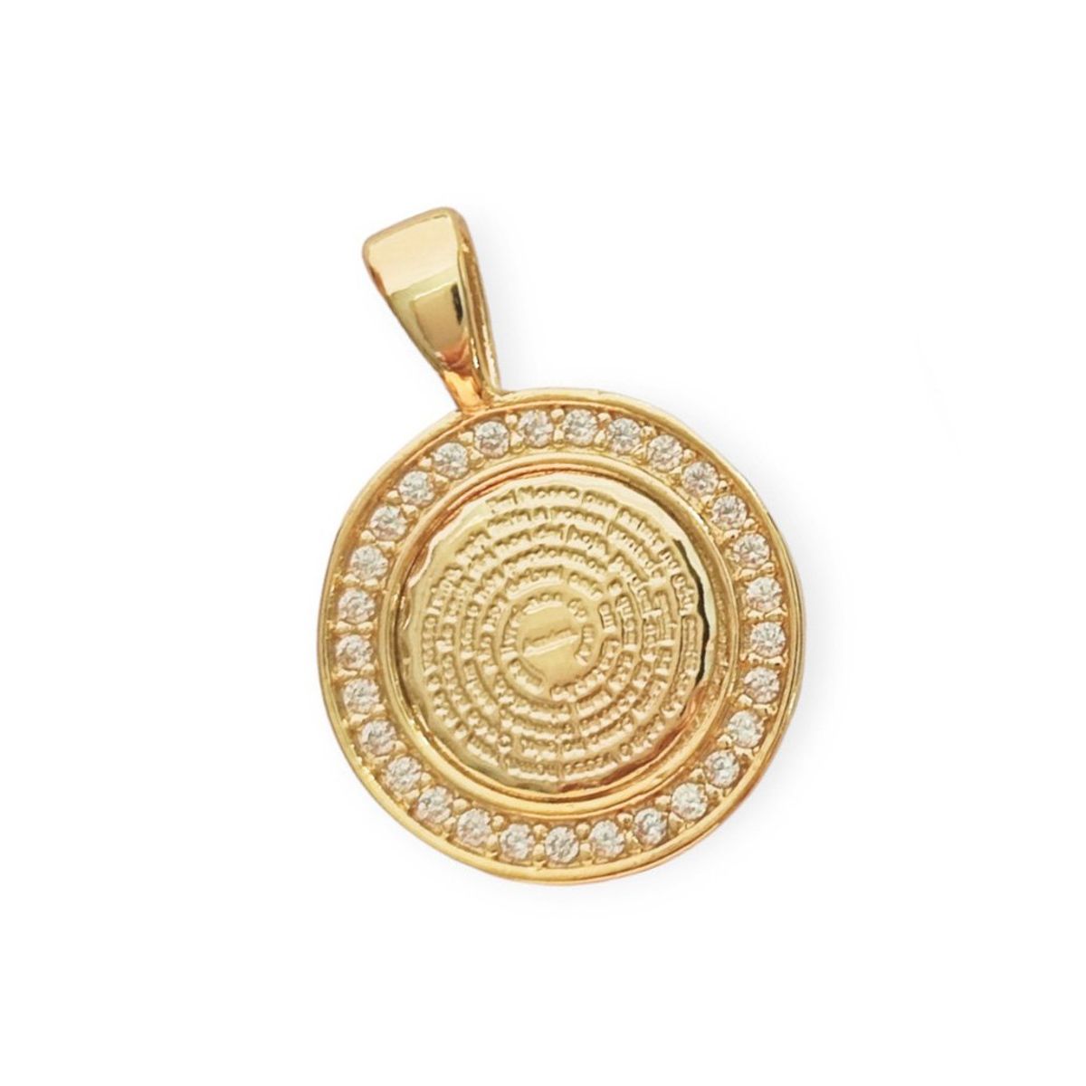 COGGIOLA - Colgante Padre Nuestro Circón Blanco Enchapado Oro 18K