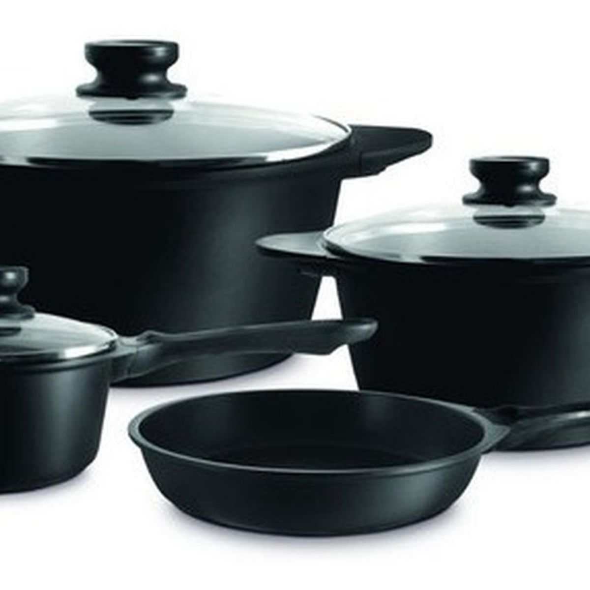 ILKO - Batería De Cocina 7 Pzs Antiadherente Vulcano Ilko