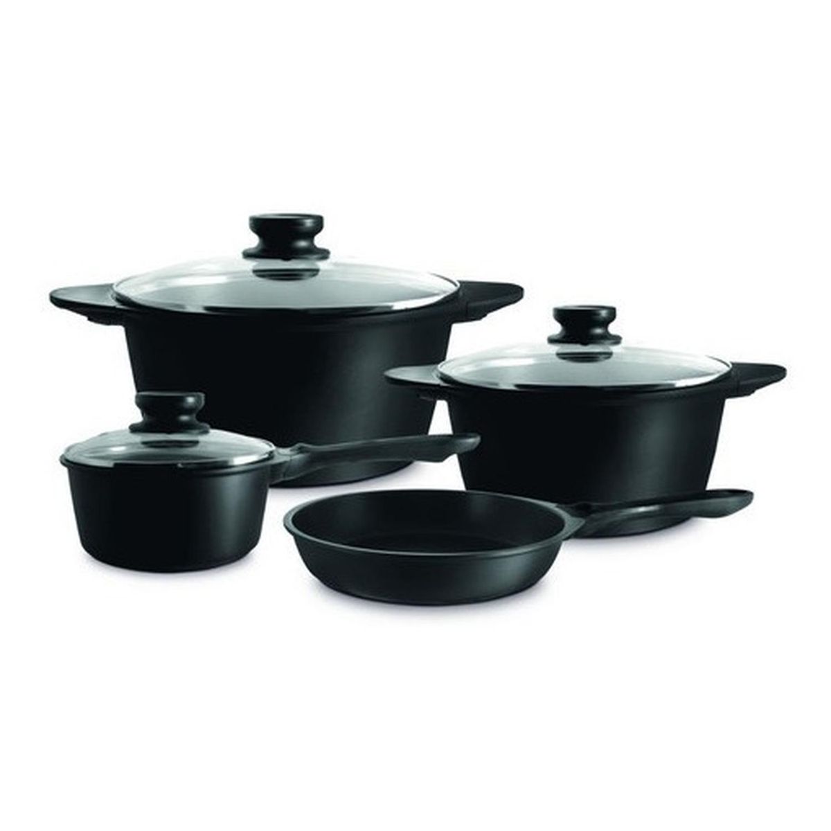 ILKO - Batería De Cocina 7 Pzs Antiadherente Vulcano Ilko