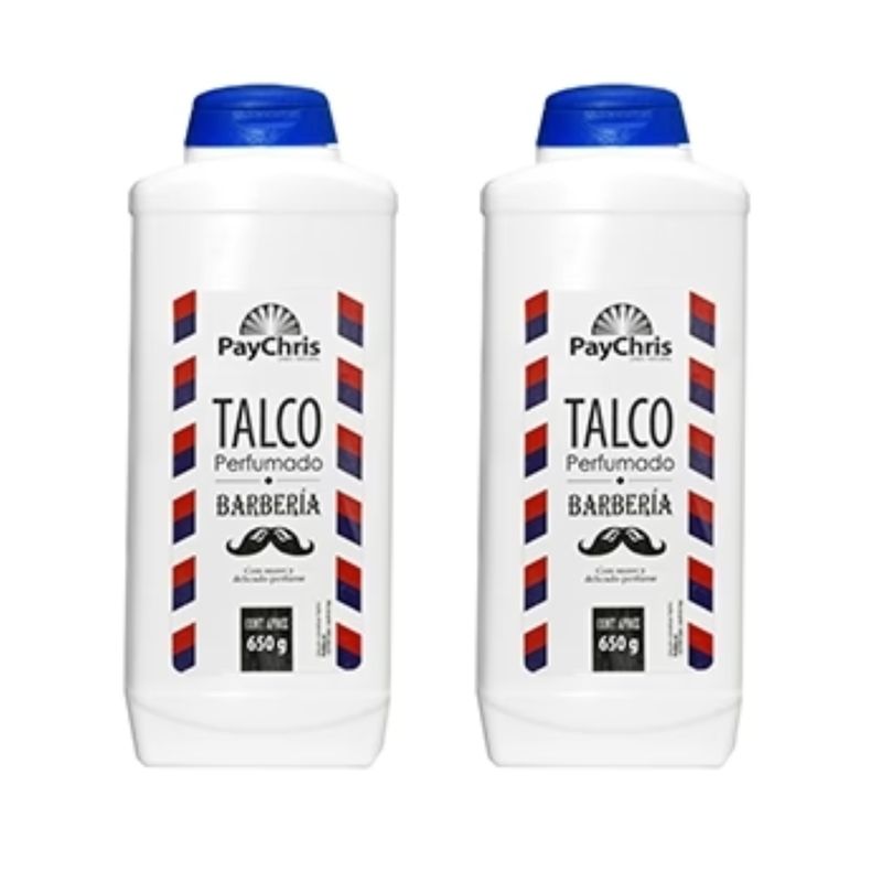 GENERICO - Pack 5 unid Talco Perfumado Barbería Peluquería Pay Chris 650g Gms