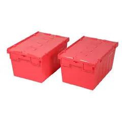 AUTORODEC - Pack de 2 cajas logísticas de 40 x 60 x 31.5 cm Rojas